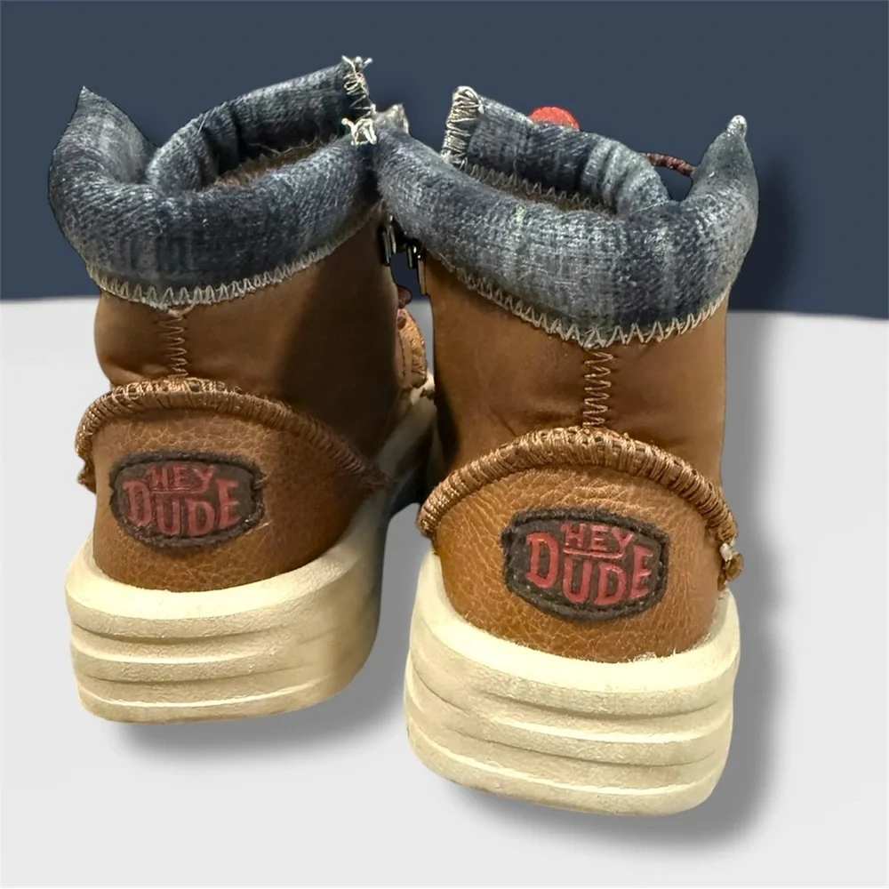 Hey Dude Tan and Gray Kids Boots